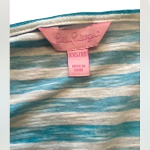 LILLY PULITZER XXS-XS TRADEWIND STRIPED POM POM TRIM CAFTAN DRESS - Picture 7 of 8